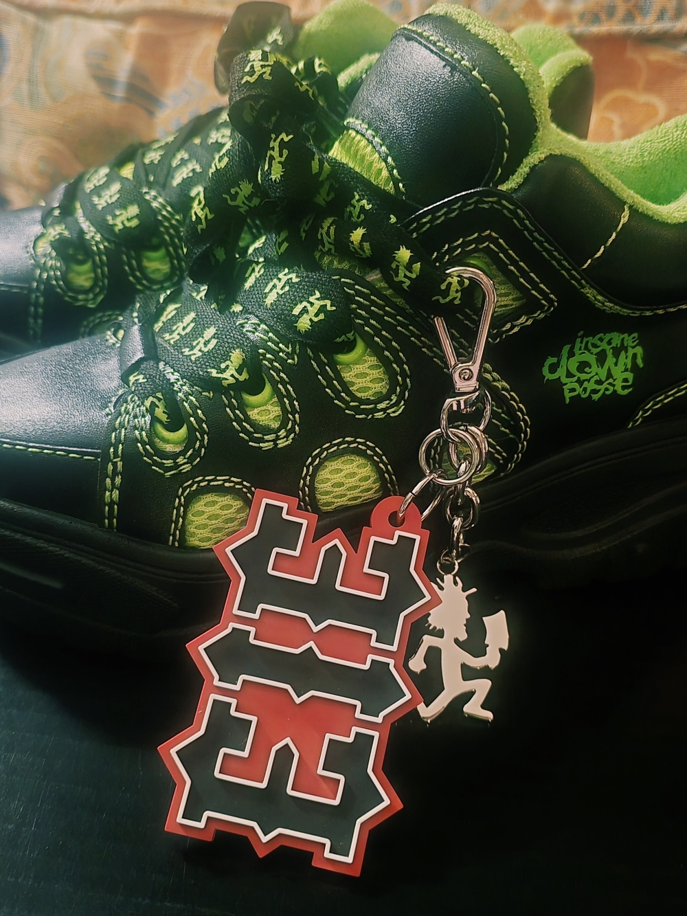 Brand new Insane Clown Posse Neon green & Black skater sneakers .